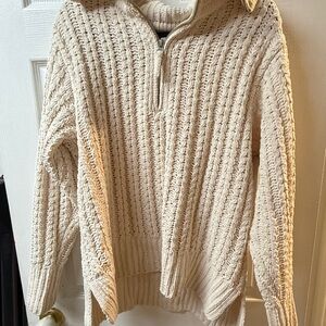 Aerie Off-White Cable Knit Sweater